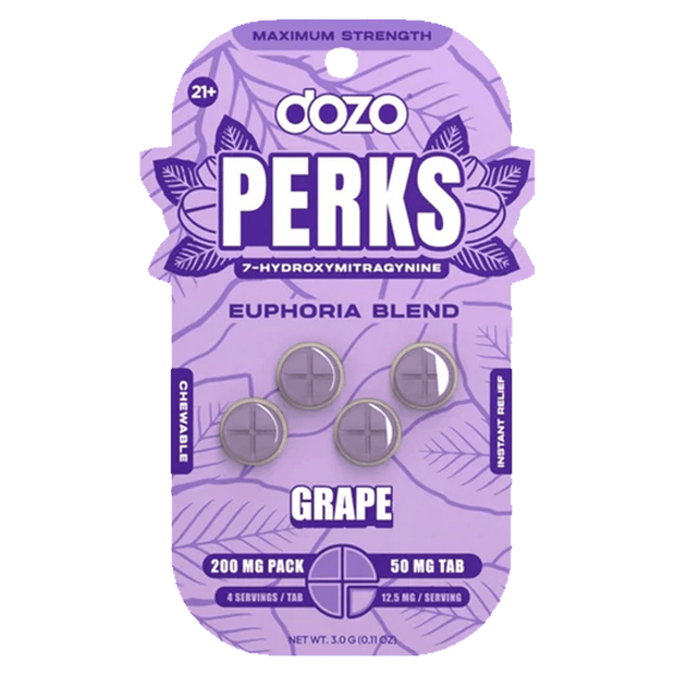 Dozo Perks 7 - Hydroxymitragynine Chewable Tablets 200MG (4 - Count) - Kratom Hood